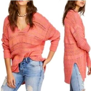 Free People Hot Tropics Crochet V Neck BOHO Sweater Paloma Combo New W-343 Sz S